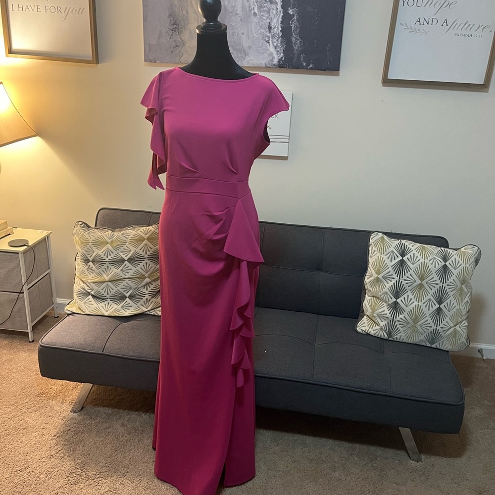 Fuschia Pink Formal with front split